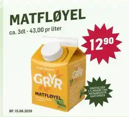 Holdbart MATFLØYEL tilbud
