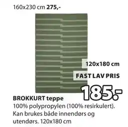 JYSK BROKKURT teppe tilbud