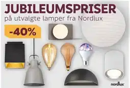 Megaflis JUBILEUMSPRISER på utvalgte lamper fra Nordlux tilbud