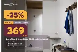 Megaflis BerryAlloc Hvit Snø Glossy 30x60 baderomspanel tilbud