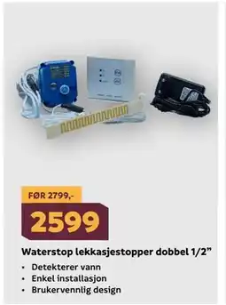 Megaflis Waterstop lekkasjestopper dobbel 1/2” tilbud