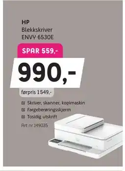 ELON HP Blekkskriver ENVY 6530E tilbud