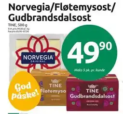 Joker Norvegia/Fløtemysost/ Gudbrandsdalsost tilbud