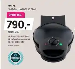 ELON WILFA Vaffeljern WM-623B Black tilbud