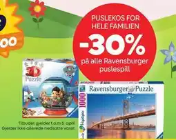 Extra Leker 30% på alle Ravensburger puslespill tilbud