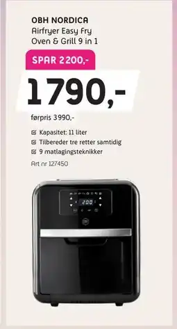 ELON OBH NORDICA Airfryer Easy Fry Oven & Grill 9 in 1 tilbud