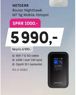 ELON NETGEAR Router Nighthawk M7 5g Mobile Hotspot tilbud