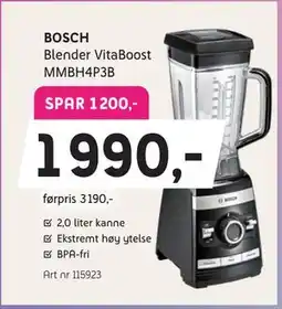 ELON BOSCH Blender VitaBoost MMBH4P3B, Medlemspris tilbud