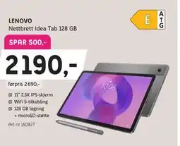 ELON LENOVO Nettbrett Idea Tab 128 GB tilbud