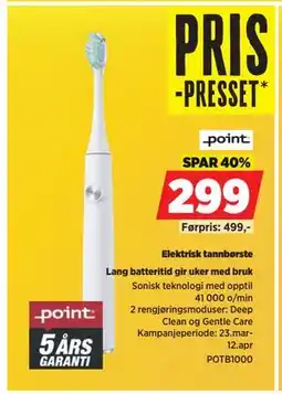 POWER Elektrisk tannbørste tilbud