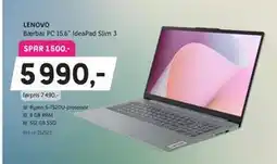 ELON LENOVO Bærbar PC 15,6” IdeaPad Slim 3 tilbud