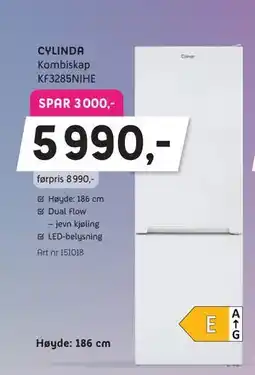 ELON CYLINDA Kombiskap KF3285NIHE tilbud