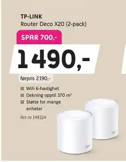 ELON TP-LINK Router Deco X20 (2-pack) tilbud