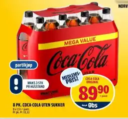 Coop Obs 8 pk. coca-cola uten sukker tilbud