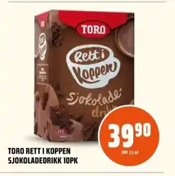 Coop Obs Toro rett i koppen sjokoladedrikk tilbud