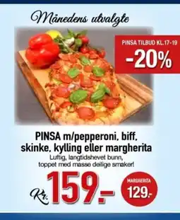Coop Obs Pinsa m/pepperoni, biff, skinke, kylling eller margherita tilbud