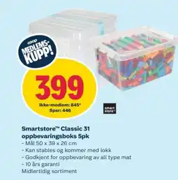 Coop Obs Smartstore™ classic 31 oppbevaringsboks 5pk tilbud