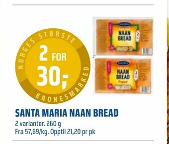 Coop Obs Santa maria naan bread tilbud
