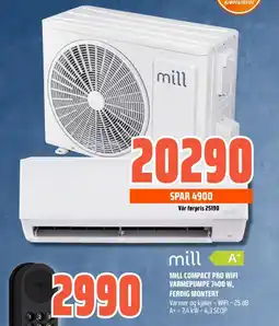 Coop Obs MILL Compact pro wifi varmepumpe 7400 w, ferdig montert tilbud