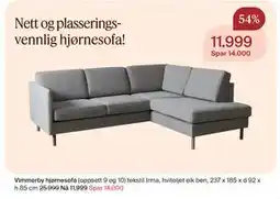 Møbelringen Vimmerby hjørnesofa tilbud