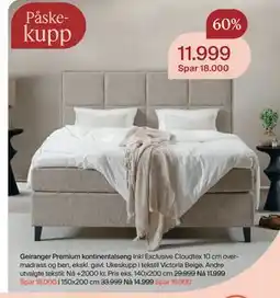 Møbelringen Geiranger Premium kontinentalseng tilbud