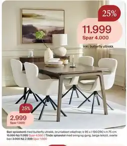 Møbelringen Bari spisebord tilbud