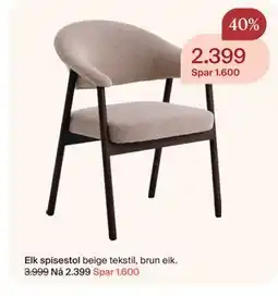 Møbelringen Elk spisestol tilbud