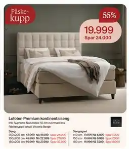 Møbelringen Lofoten Premium kontinentalseng tilbud