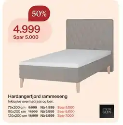 Møbelringen Hardangerfjord rammeseng tilbud