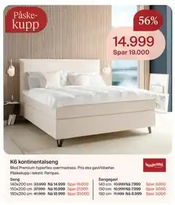 Møbelringen K6 kontinentalseng tilbud