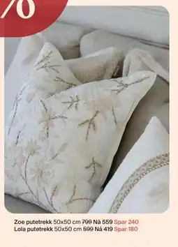 Møbelringen Zoe putetrekk tilbud