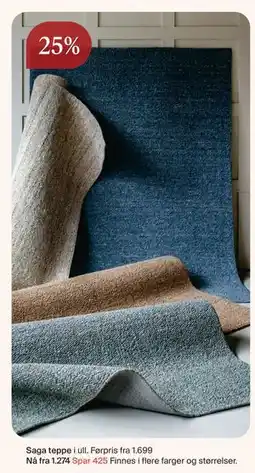 Møbelringen Saga teppe tilbud