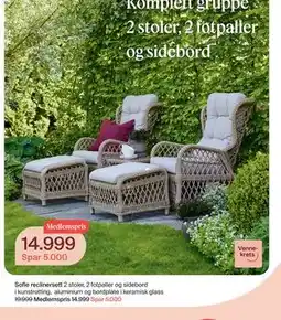 Møbelringen Sofie reclinersett, Medlemspris tilbud