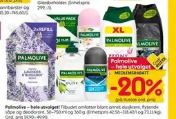 Rusta Palmolive – hele utvalget tilbud