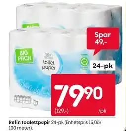 Rusta Refin toalettpapir tilbud