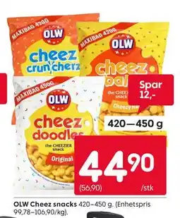Rusta OLW Cheez snacks tilbud