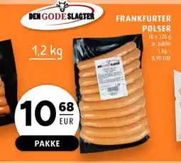 Scandinavian Park FRANKFURTER PØLSER, EUR 10.68 tilbud