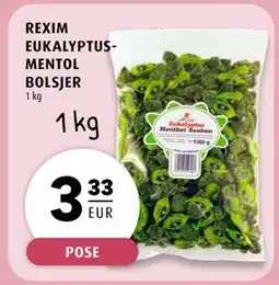 Scandinavian Park REXIM EUKALYPTUS-MENTOL BOLSJER, EUR 3.33 tilbud