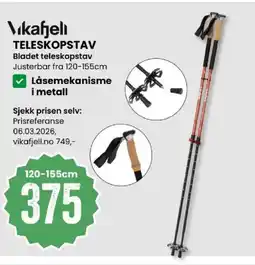Sport Outlet Vikafjeli teleskopstav bladet teleskopstav tilbud