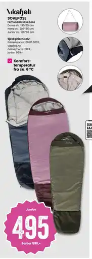 Sport Outlet Vikafjeli sovepose femunden sovepose tilbud