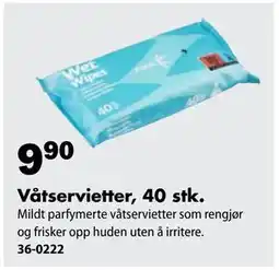 Biltema Våtservietter, 40 stk tilbud