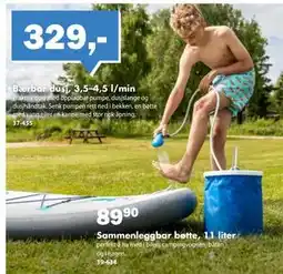 Biltema Bærbar dusj, 3,5–4,5 l/min tilbud