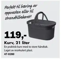 Biltema Kurv, 21 liter tilbud