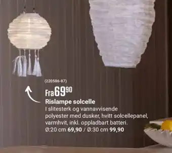 Europris Rislampe solcelle tilbud