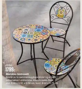 Europris Marokko bistrosett tilbud