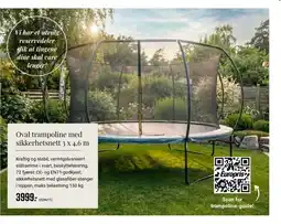 Europris Oval trampoline med sikkerhetsnett tilbud