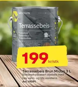 Byggmax Terrassebeis Brun Midun 3 L tilbud