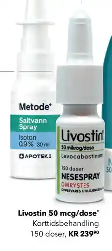 Apotek 1 Livostin 50 mcg/dose tilbud