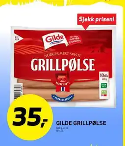 Bunnpris GILDE GRILLPØLSE tilbud