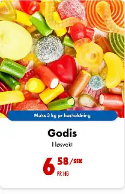 Nordby Supermarket Godis I løsvekt tilbud